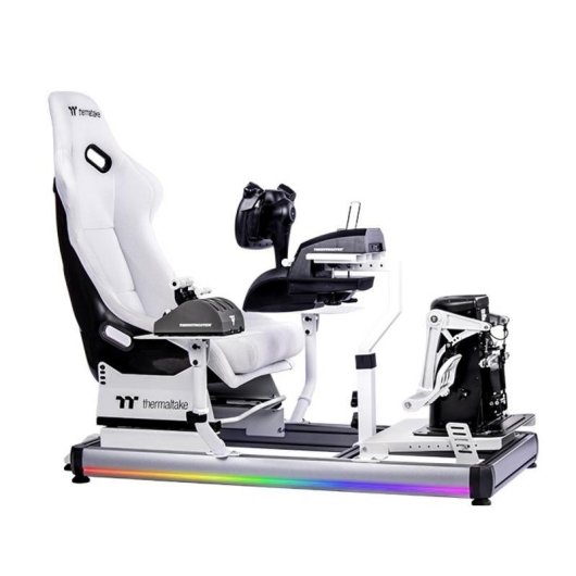 Cabine de vol Thermaltake GF500 Blanc Aluminium RGB pour simulateur