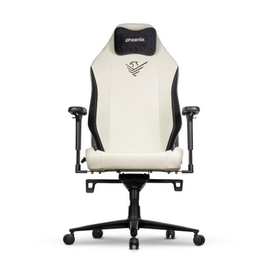 Silla Gaming Phoenix Monarch Remaster Cuero Napa Negra y Blanca Talla R