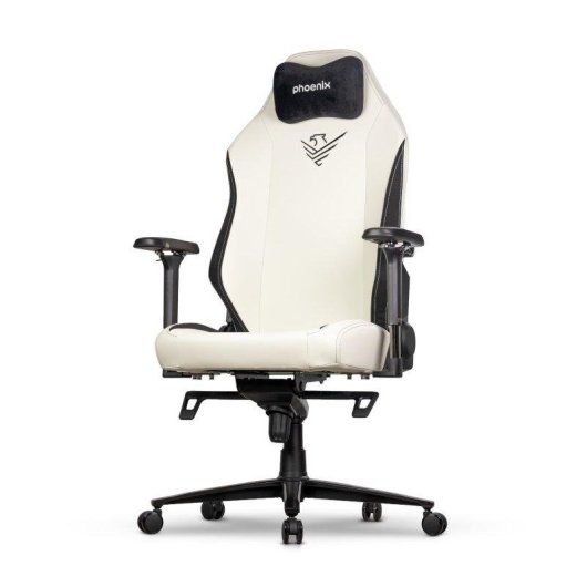Silla Gaming Phoenix Monarch Remaster Cuero Napa Negra y Blanca Talla XL