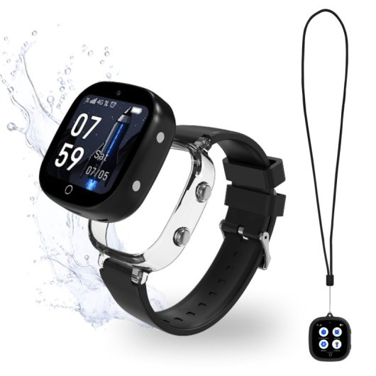 Robin K2 Reloj GPS para Niños con Llamadas y SIM Preactivada, Sin Redes Sociales Ni Juegos, Negro