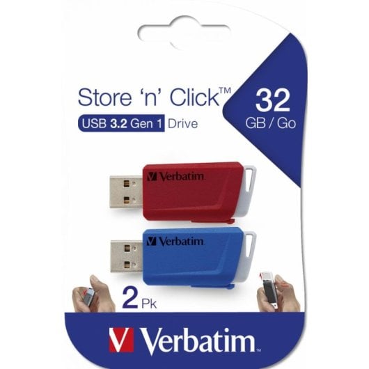 USB-Stick Verbatim Store 'n' Click 32 GB Rot und Blau USB 3.2 Gen 1