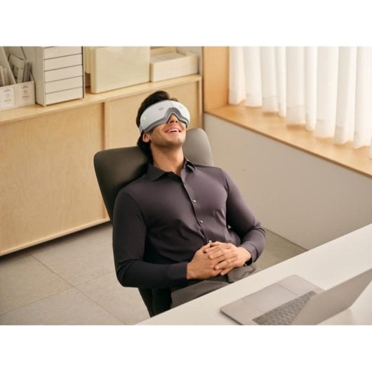 Masajeador Ocular SKG ES300 Compresión Caliente Bluetooth Blanco