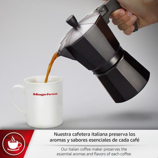 Cafetera Italiana Magefesa 71PVCCGNM20 6 Tazas Negro Aluminio