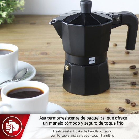 Cafetera Italiana Magefesa 71PVCCGNM20 6 Tazas Negro Aluminio