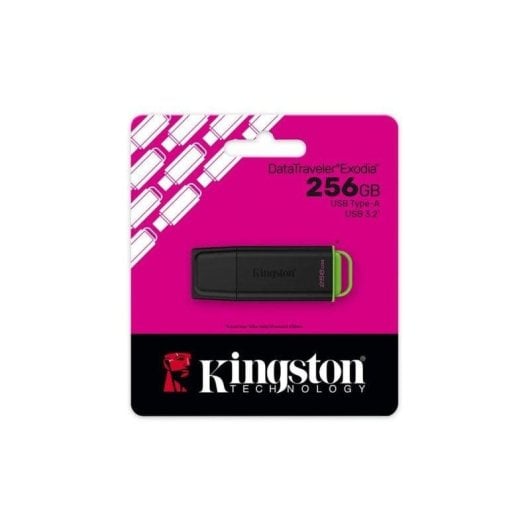 Unidad flash Kingston DataTraveler Exodia 256GB USB 3.2 Gen 1 Negro Verde