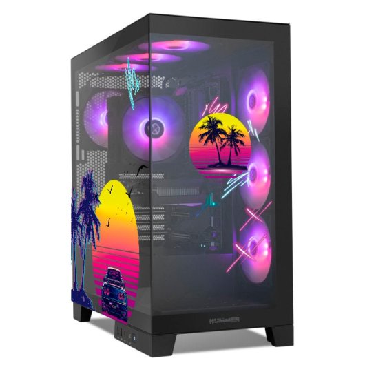 Torre PC NOX Hummer GLOCK ARGB Semitorre ATX Cristal Templado USB-C Negra - Magic City Edition