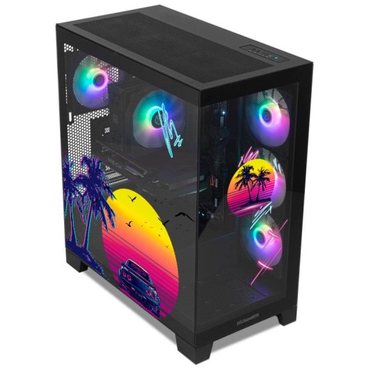 Torre PC NOX Hummer GLOCK ARGB Semitorre ATX Cristal Templado USB-C Negra - Magic City Edition