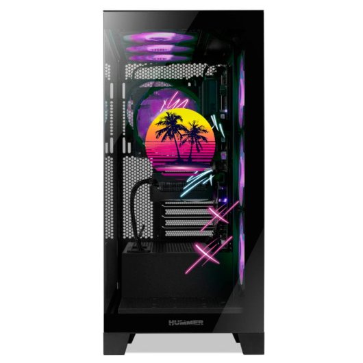 Torre PC NOX Hummer GLOCK ARGB Semitorre ATX Cristal Templado USB-C Negra - Magic City Edition