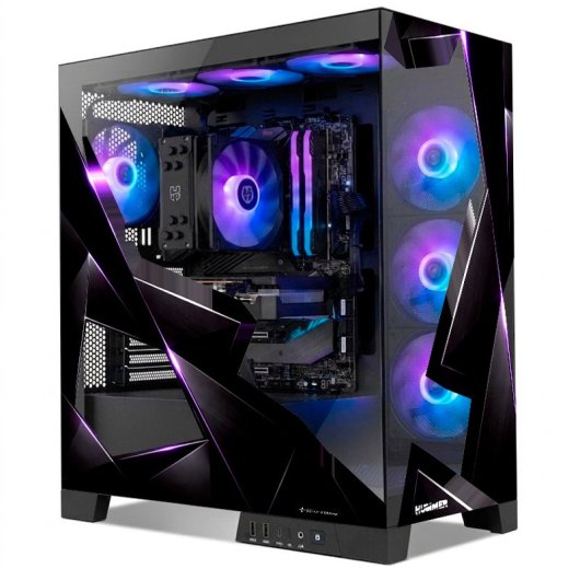 Torre PC NOX Hummer GLOCK ARGB Semitorre ATX Cristal Templado USB-C Negra - Nyx Edition