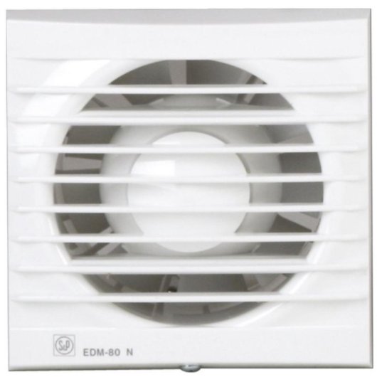 Ventilador de Pared Soler y Palau EDM-80 N 9W 2350 RPM Silencioso Empotrable