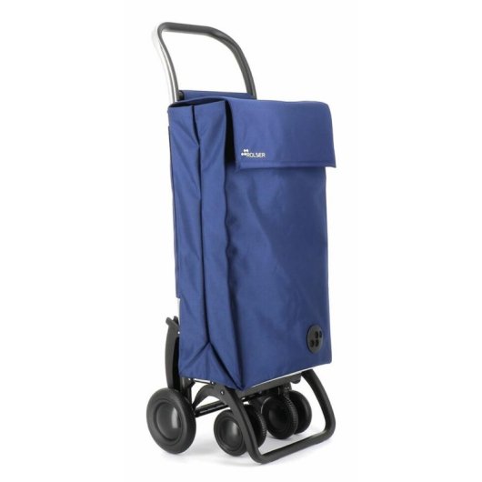 Carrito de la compra Rolser Sbelta MF 4 ruedas giratorias 44L plegable Negro/Azul