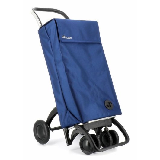 Carrito de la compra Rolser Sbelta MF 4 ruedas giratorias 44L plegable Negro/Azul