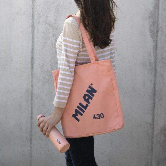 Borsa shopper Milan tessuto ripstop rosa 7,5 litri