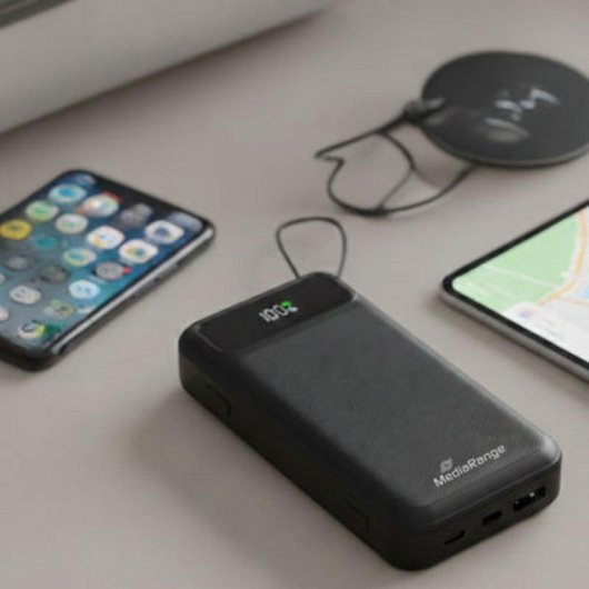 Externe Batterie MediaRange MRMA756 20000 mAh Power Delivery 15 W Schwarz