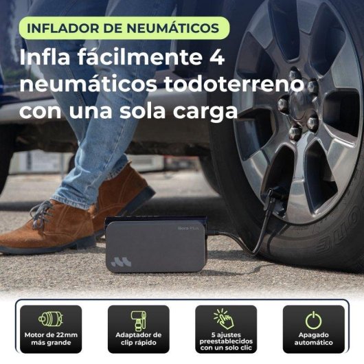 Arrancador de Batería Woowind Bora Plus 3 en 1 Negro