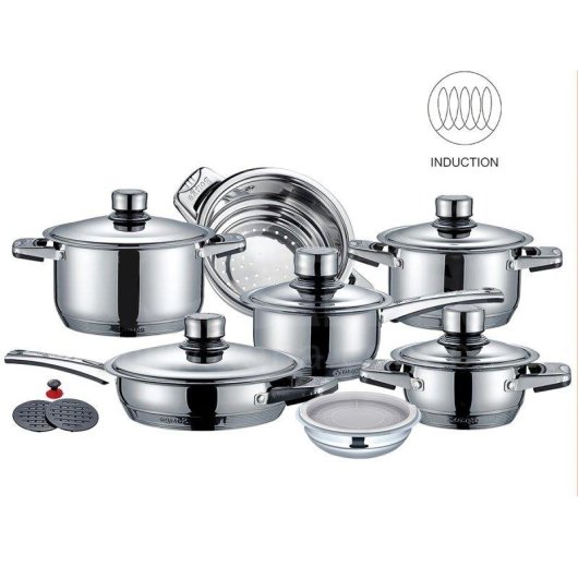Conjunto de Cozinha Klack 16 Peças Inox Compatível Indução