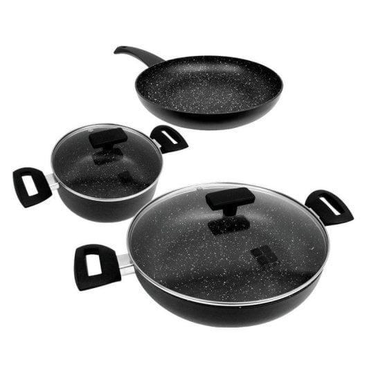 Conjunto de Cozinha Klack 5 Peças Alumínio Antiaderente com Tampas