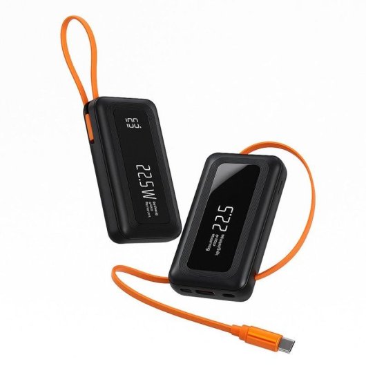Powerbank Klack 10000 mAh con Cable Retráctil y Carga Rápida 22.5W