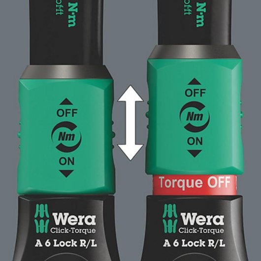 Chave dinamométrica de clique Wera 2,5 - 25 Nm mecânica preta e verde