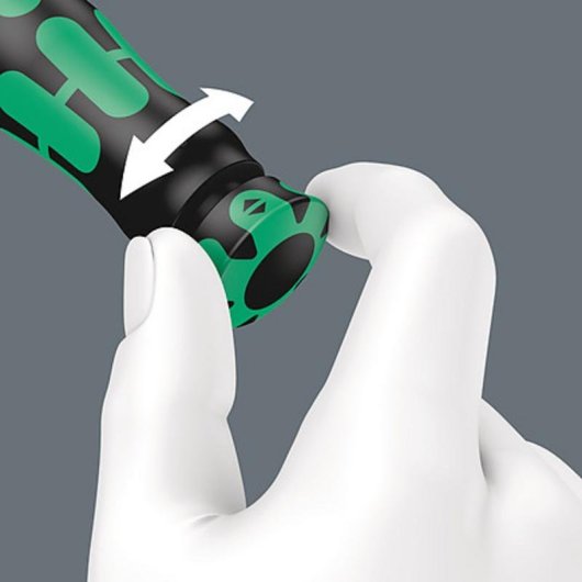 Chave dinamométrica de clique Wera 2,5 - 25 Nm mecânica preta e verde