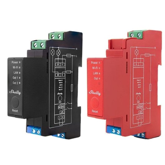 Pack 1 Shelly Pro 1PM Relé Wi-Fi + Shelly Pro 2PM Relé Wifi 2 Canales Carril DIN