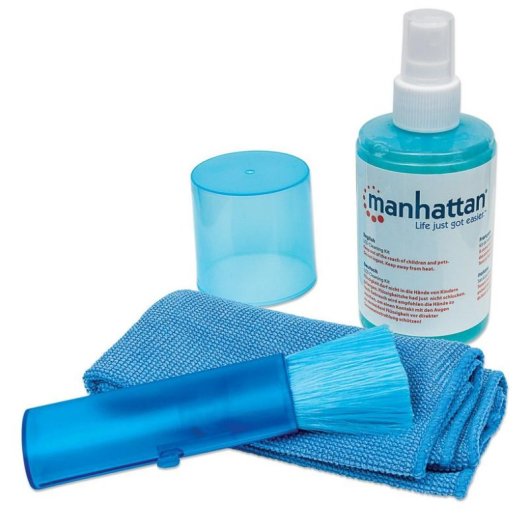 Kit de limpieza Manhattan para pantallas LCD, líquido y paños de microfibra 200 ml
