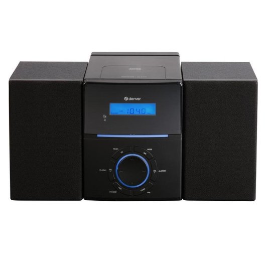Microanlage Denver MCA-240 40W RMS FM LCD Wecker Fernbedienung Schwarz
