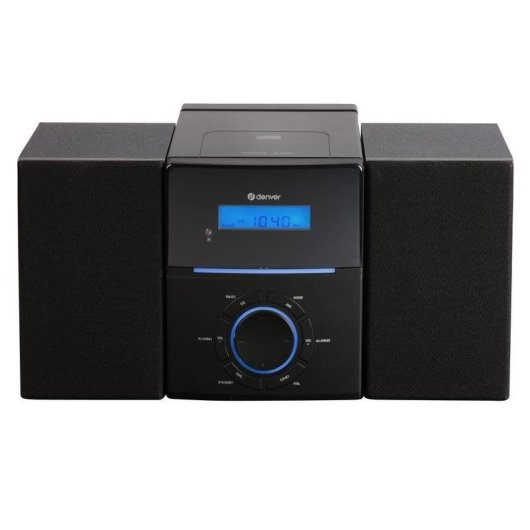 Microanlage Denver MCA-240 40W RMS FM LCD Wecker Fernbedienung Schwarz