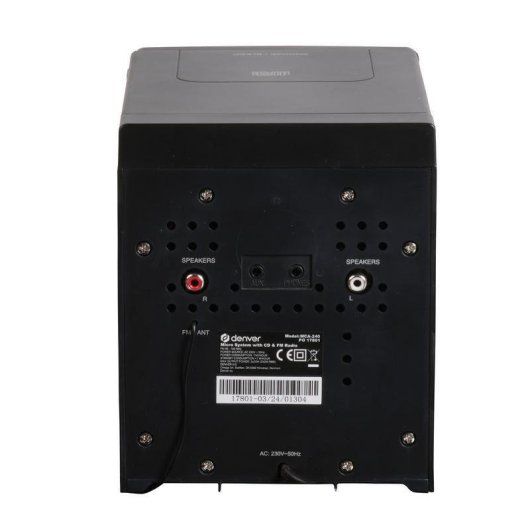 Microanlage Denver MCA-240 40W RMS FM LCD Wecker Fernbedienung Schwarz