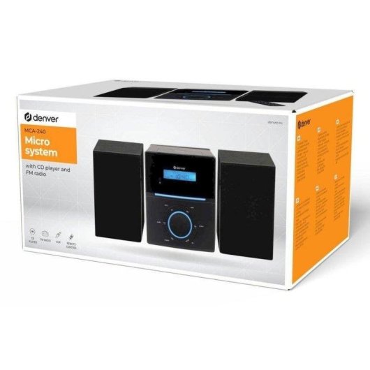 Microset Denver MCA-240 40W RMS FM Radio Afstandsbediening Zwart