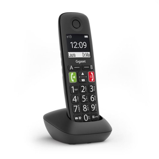 Téléphone Gigaset E290HX DECT/Analogique Sans Fil 150 Entrées Identificateur Noir