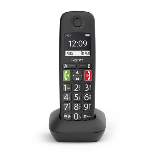 Téléphone Gigaset E290HX DECT/Analogique Sans Fil 150 Entrées Identificateur Noir