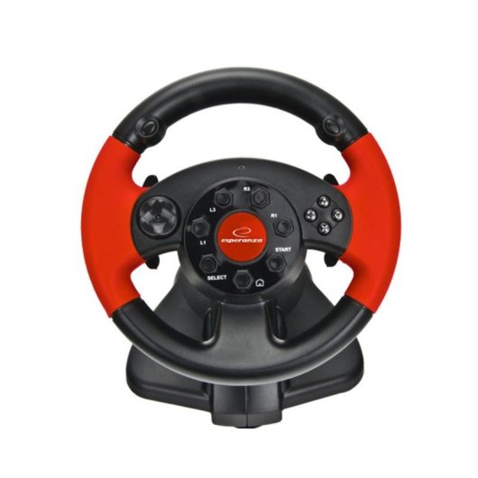 Volante xlyne EG103 Gaming PC PS2 PS3 13 Botões Vibração Preto Vermelho