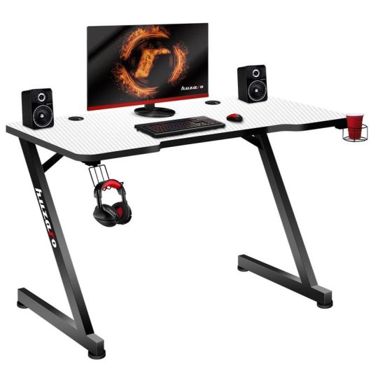 Secretário Gaming Huzaro Hero 2.5 Retangular 1200x600mm Alumínio Fibra Carbono
