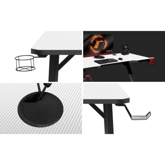 Secretário Gaming Huzaro Hero 2.5 Retangular 1200x600mm Alumínio Fibra Carbono