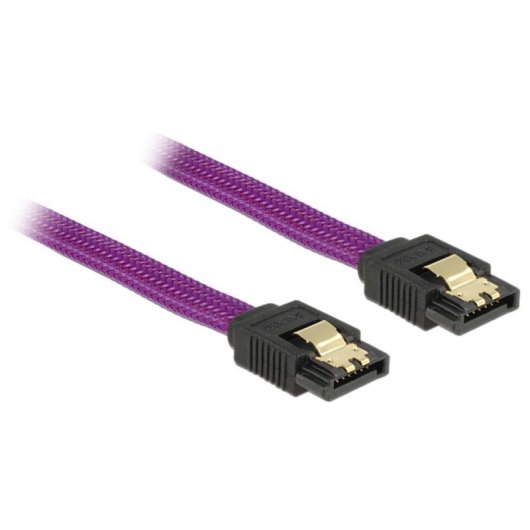 Cable SATA III Delock 0,5 m Macho/Macho Púrpura