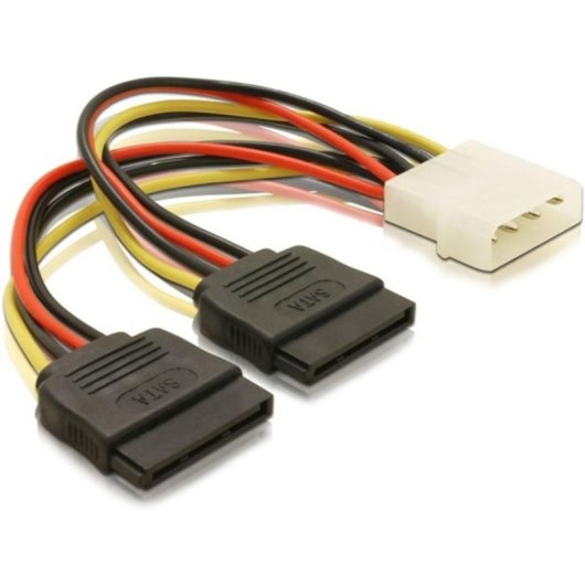 Cable Power SATA HDD Delock 2x SATA HDD a 4pin macho 0,112 m multicolor