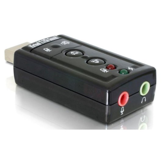 Adaptador de Sonido USB Delock 61645 Negro 2x 3.5mm