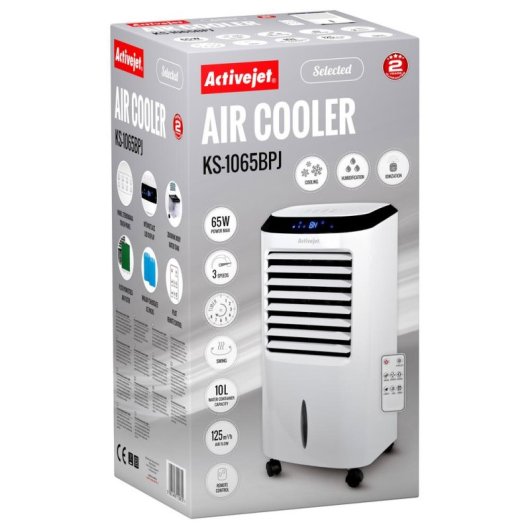 Climatizador evaporativo portátil Activejet KS-1065BPJ 10 L Blanco 4 ruedas