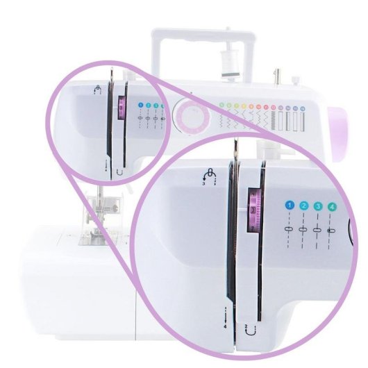Macchina da cucire Łucznik LENA 2019 Semiautomatica Rosa e Bianco