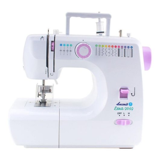 Macchina da cucire Łucznik LENA 2019 Semiautomatica Rosa e Bianco
