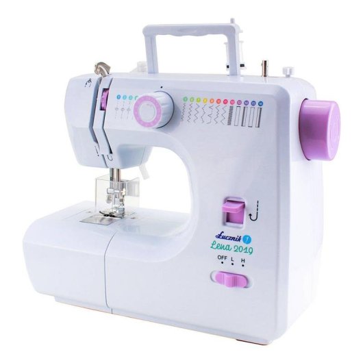Macchina da cucire Łucznik LENA 2019 Semiautomatica Rosa e Bianco
