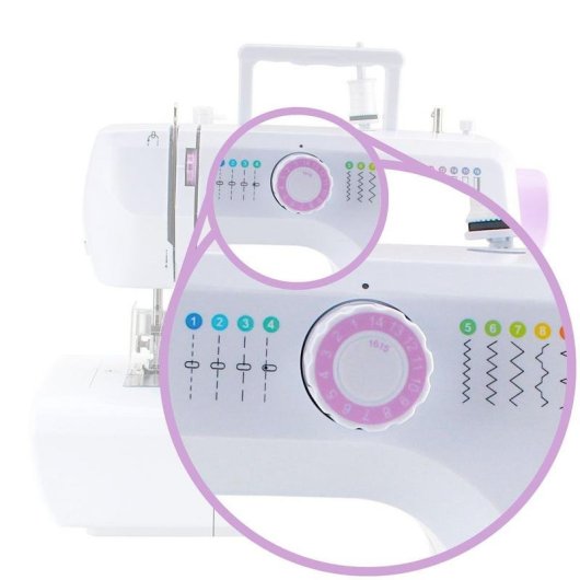 Macchina da cucire Łucznik LENA 2019 Semiautomatica Rosa e Bianco