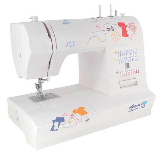 Máquina de costura Łucznik LAURA 555 Semiautomática Vermelha Branca
