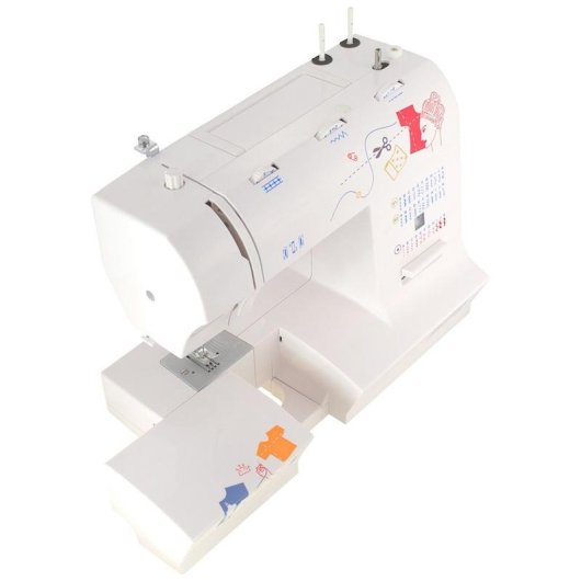 Máquina de costura Łucznik LAURA 555 Semiautomática Vermelha Branca