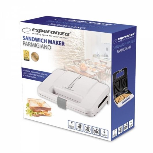 Sandwichera Esperanza EKT010W 1000W 4 panini