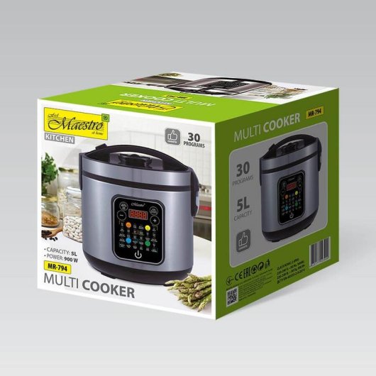 Panela Multi-cozedora Maestro MR-794 5 L 900 W Preto Aço Inoxidável