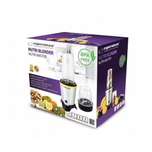 Batidora de vaso Esperanza EKM028 1000 W Preto Aço inoxidável