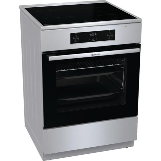 Cocina independiente Gorenje GEIT6C60XPG Inducción 4 zonas Horno 71 L Acero inoxidable