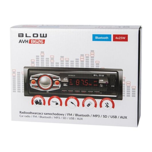 Auto Radio Blow AVH-8626 Bluetooth USB FM LCD Schwarz